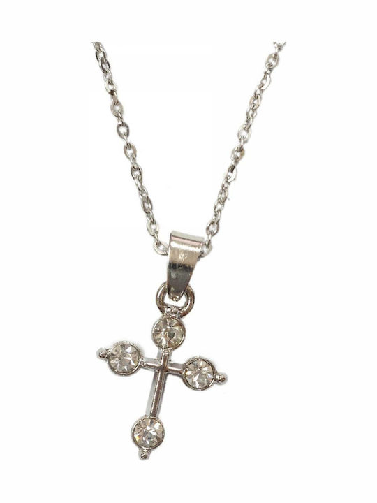 Kostibas Fashion Kreuz aus Silber mit Kette