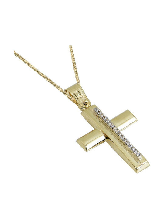 Gold Kreuz 14K mit Kette