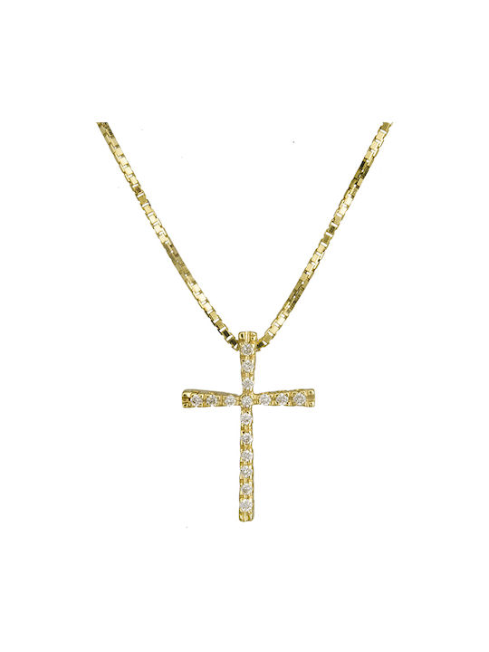 Damen Gold Kreuz 18K mit Kette