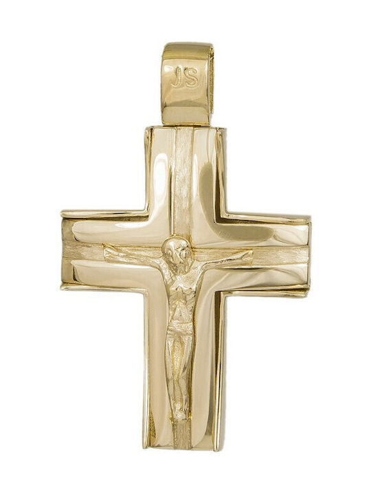 Herren Gold Kreuz 14K mit dem Gekreuzigten