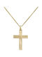 Herren Gold Kreuz 14K mit Kette