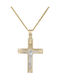 Herren Gold Kreuz 14K mit dem Gekreuzigten mit Kette