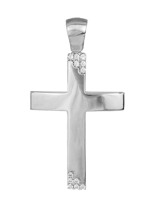 Damen Weißgold Kreuz 14K