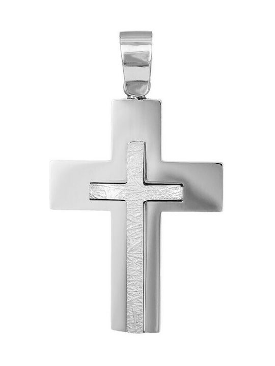 Herren Weißgold Kreuz 14K