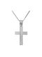 Men's White Gold Cross 9K with Chain