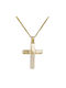 Damen Gold Kreuz 14K mit Kette