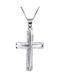 Men's White Gold Cross 14K with Chain