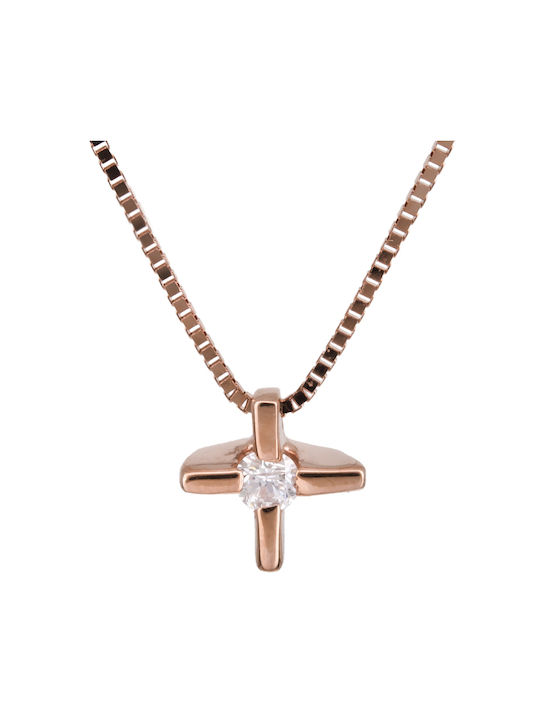 Damen Gold Kreuz 18K mit Kette