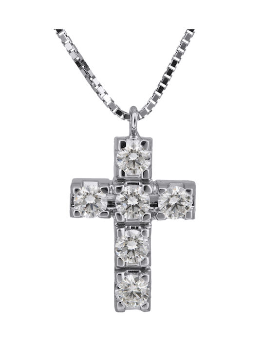 White Gold Cross 18K