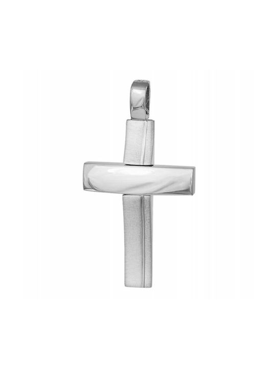 Men's White Gold Cross 14K