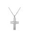 Men's White Gold Cross 9K with Chain