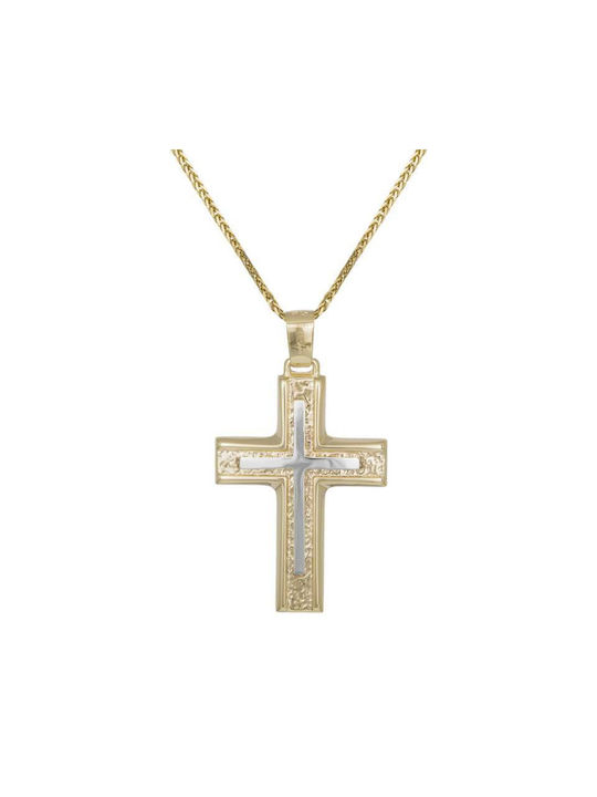 Men's Gold Cross 9K with Chain