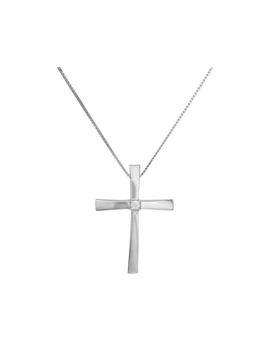 Damen Gold Kreuz 18K mit Kette