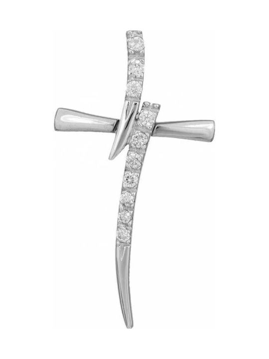 Women's White Gold Cross 9K