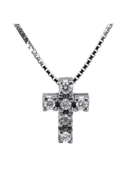 White Gold Cross 18K