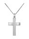 Men's White Gold Cross 14K with Chain