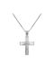 Men's White Gold Cross 9K with Chain