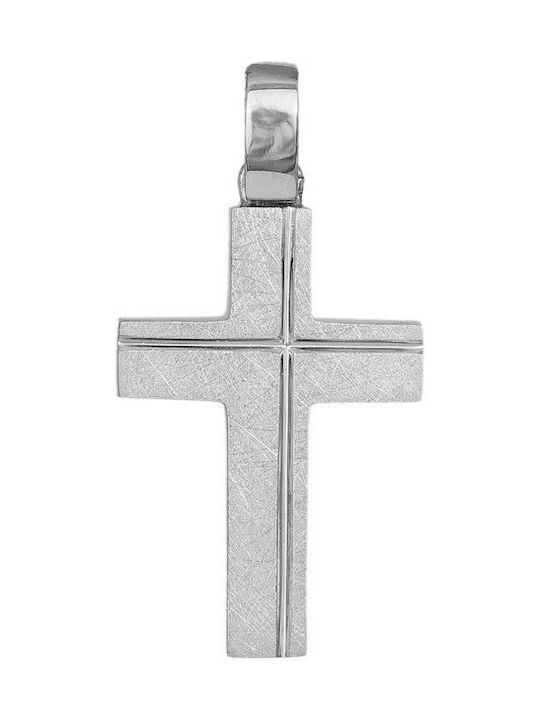 Men's White Gold Cross 14K