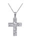 Herren Weißgold Kreuz 14K mit Kette