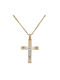 Men's Gold Cross 14K with the Crucified with Chain