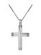 Men's White Gold Cross 14K with Chain