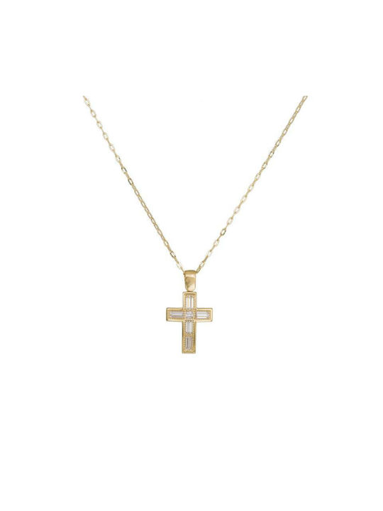 Gold Kreuz 14K mit Kette