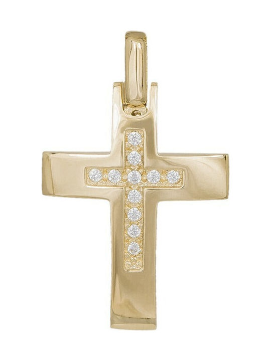 Damen Gold Kreuz 14K Beidseitig