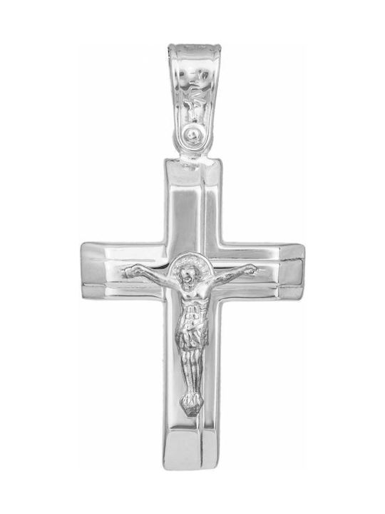 Men's White Gold Cross 9K with the Crucified