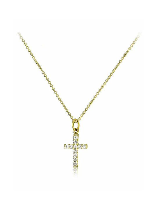 Gold Kreuz 14K mit Kette