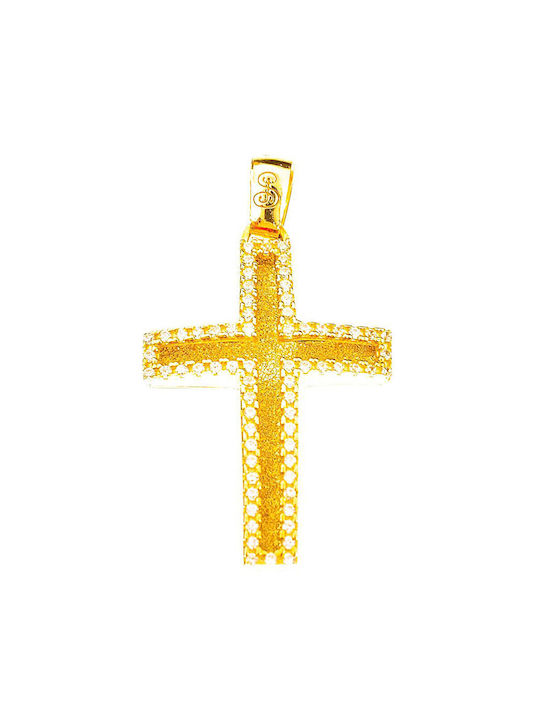 Damen Gold Kreuz 14K mit Kette