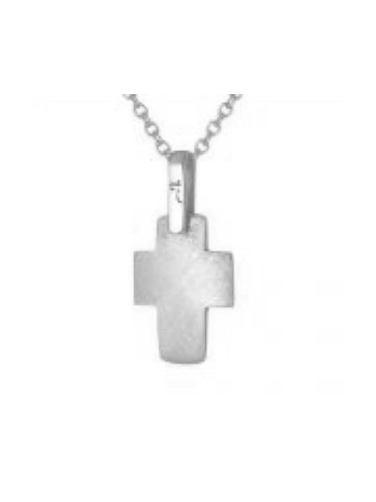 Men's White Gold Cross 14K