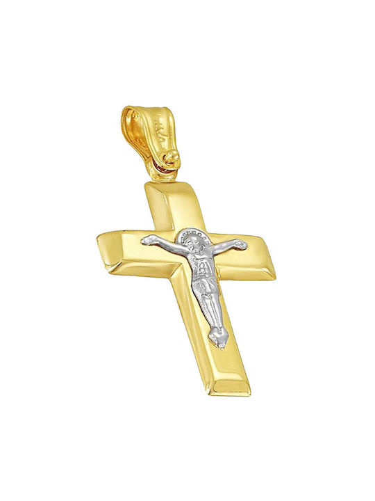 Herren Gold Kreuz 14K mit dem Gekreuzigten