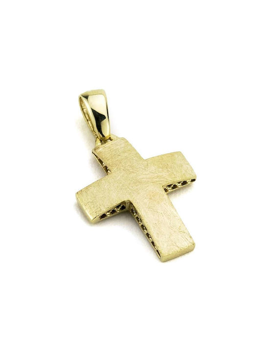 Men's Gold Cross 14K Double Sided