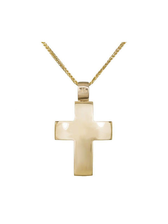 Herren Gold Kreuz 18K mit Kette