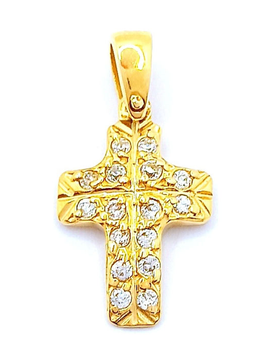 PS Silver Gold Kreuz 14K