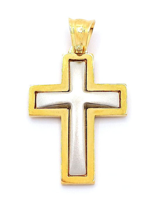 PS Silver Gold Kreuz 14K