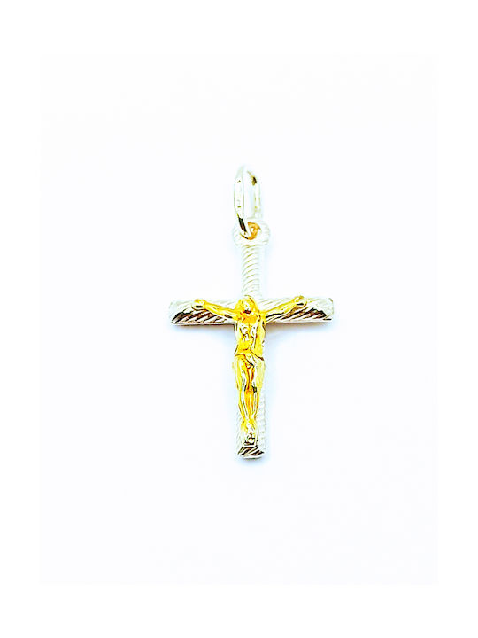 PS Silver Cross with the Crucified from Gold Plated Silver