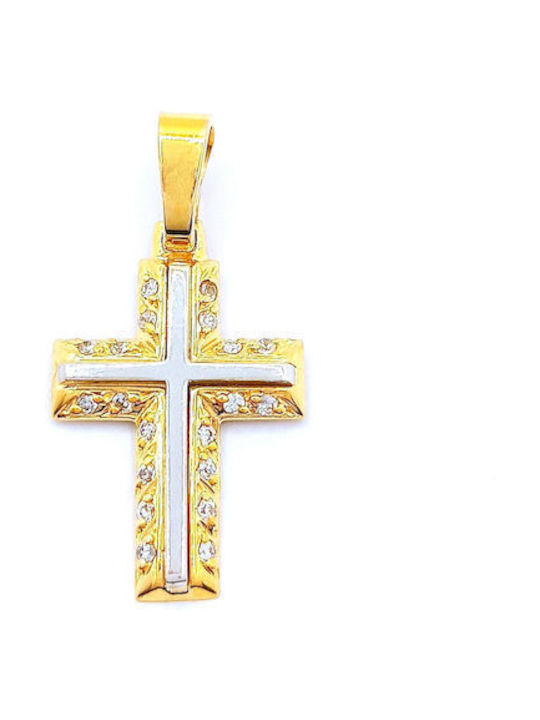 PS Silver Gold Cross 14K