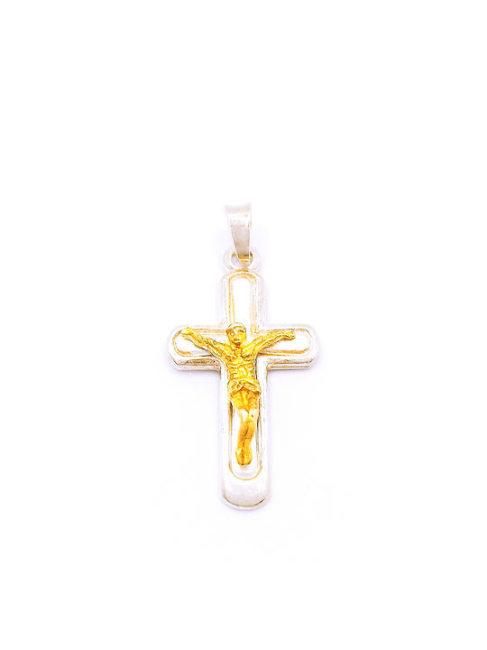 PS Silver Cross with the Crucified from Gold Plated Silver