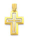 PS Silver Gold Kreuz 14K