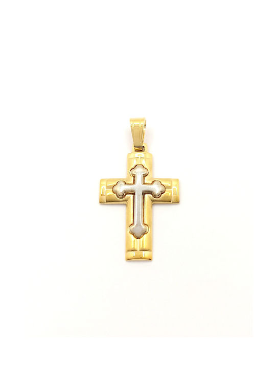 PS Silver Gold Cross 14K