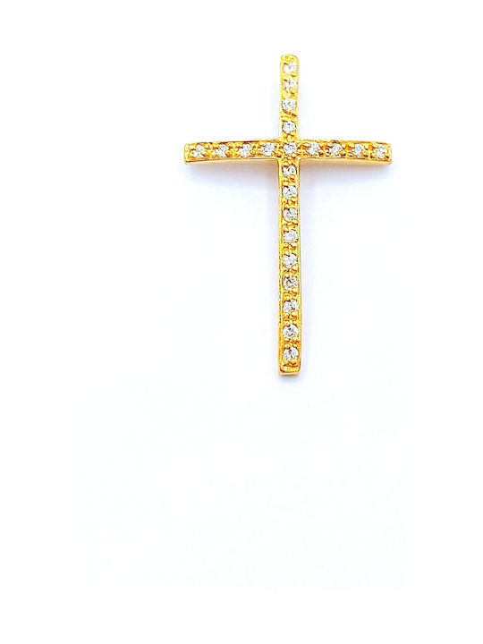 PS Silver Gold Kreuz 14K