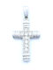 PS Silver White Gold Cross 14K