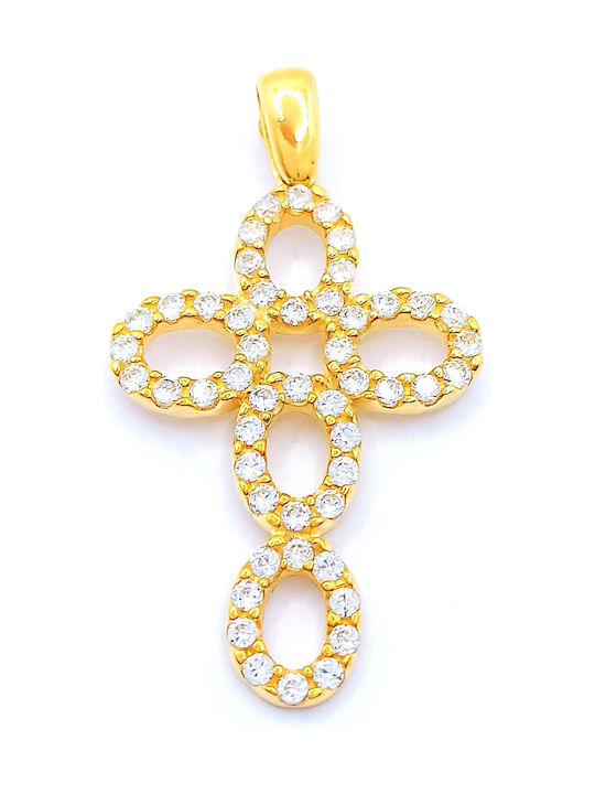 PS Silver Gold Cross 14K