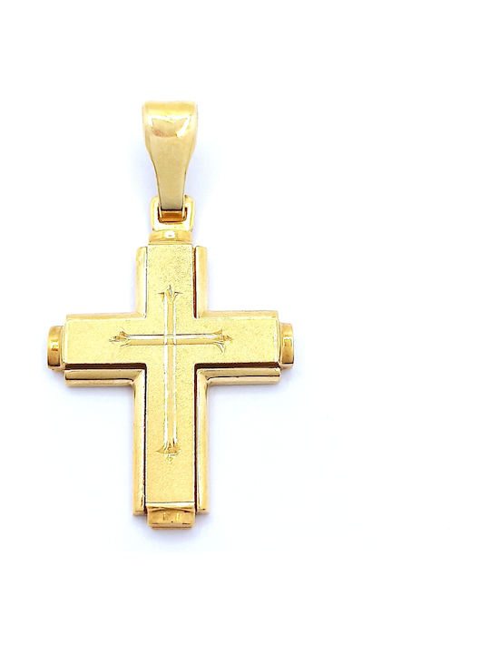 PS Silver Gold Kreuz 14K