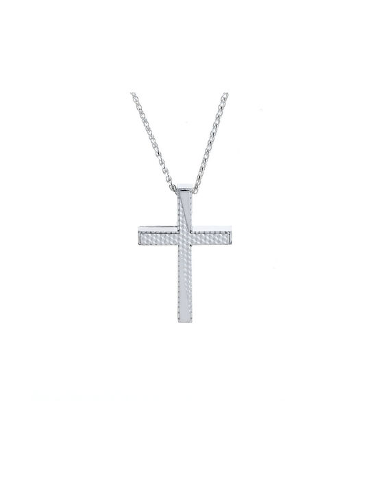 Ioannou24 Herren Gold Kreuz 14K Beidseitig mit Kette