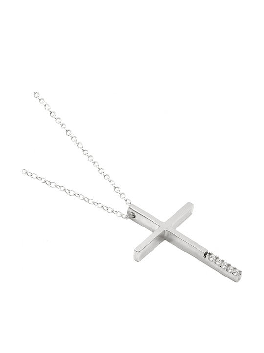 Art d or Damen Weißgold Kreuz 9K mit Kette