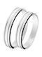 FenixJewelry Σετ Βέρες από Λευκό Χρυσό 14Κ με Ματ Φινίρισμα