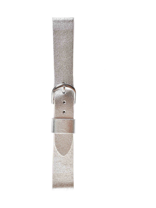 Leather Strap Silver 20mm