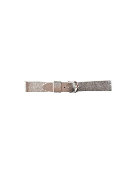 Leather Strap Silver 18mm